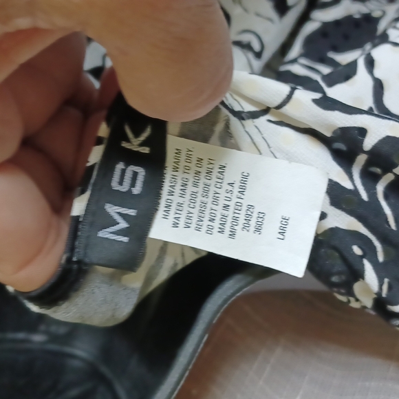 MSK Black/White Floral Sparkly And Beaded Jacket, L - Picture 6 of 7